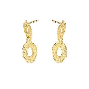 925 Silver Exaggerated Multi-layered Gold Hoop Earrings