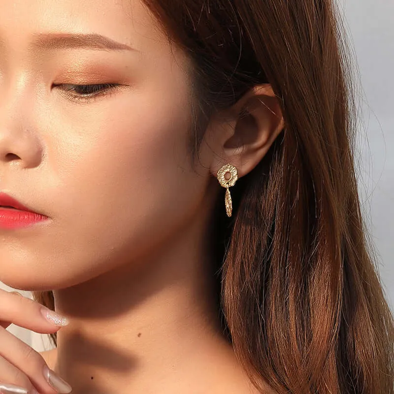 925 Silver Exaggerated Multi-layered Gold Hoop Earrings