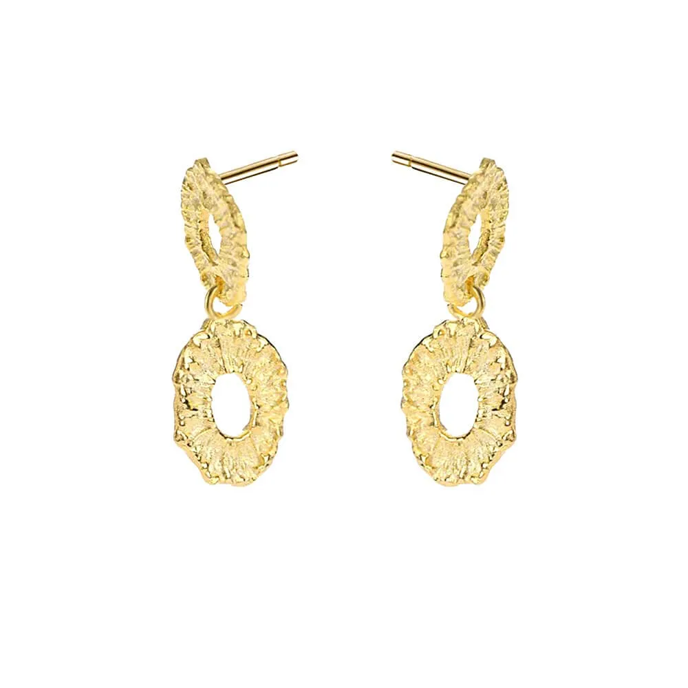 925 Silver Exaggerated Multi-layered Gold Hoop Earrings