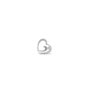 9ct White Gold Diamond Heart Pendant