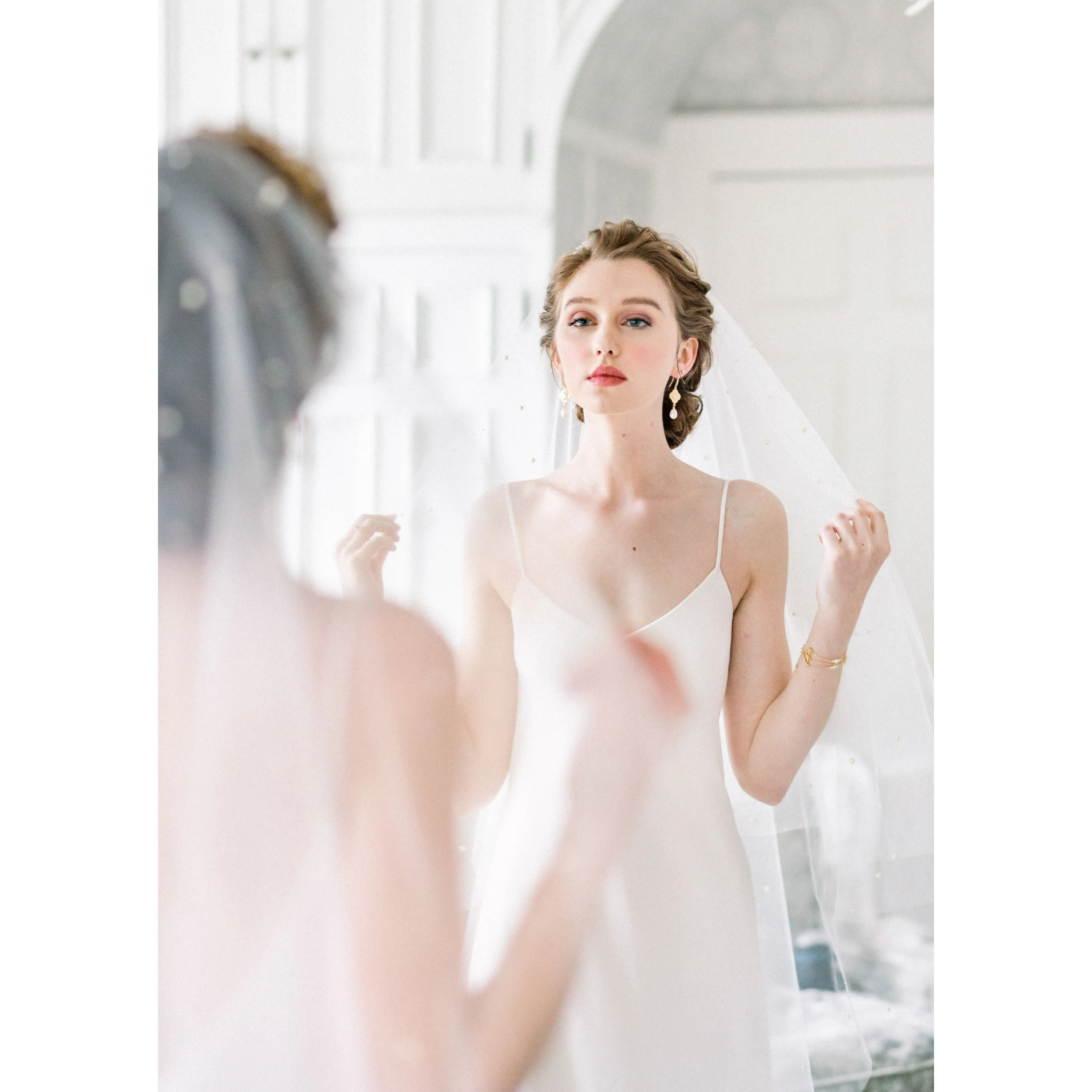 ADERA Pearl Drop Bridal Earrings
