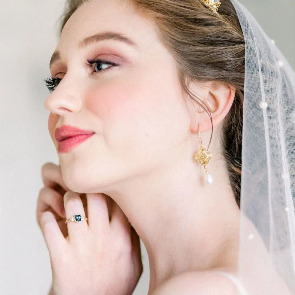 ADERA Pearl Drop Bridal Earrings