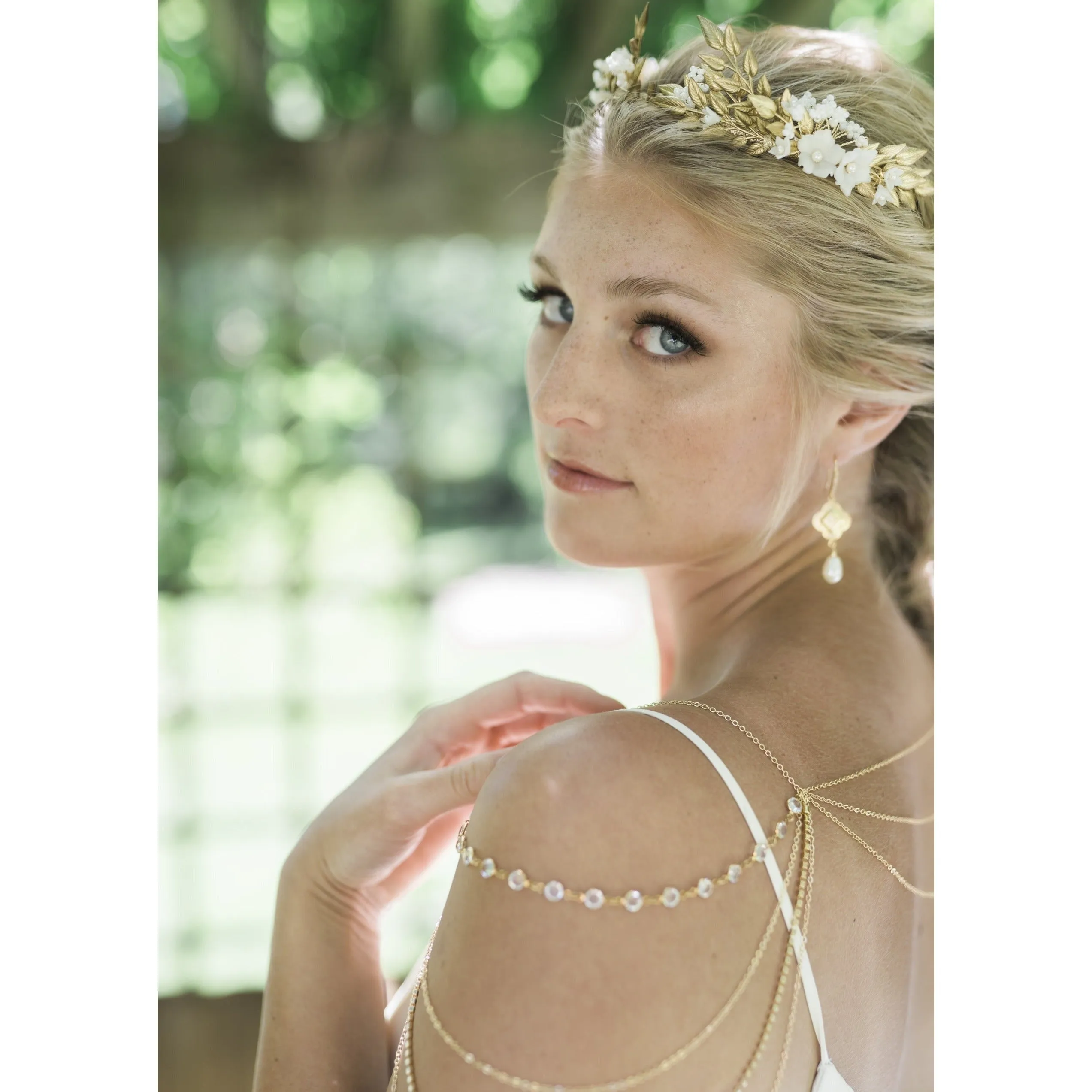 ADERA Pearl Drop Bridal Earrings