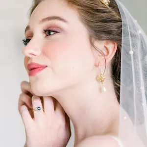 ADERA Pearl Drop Bridal Earrings