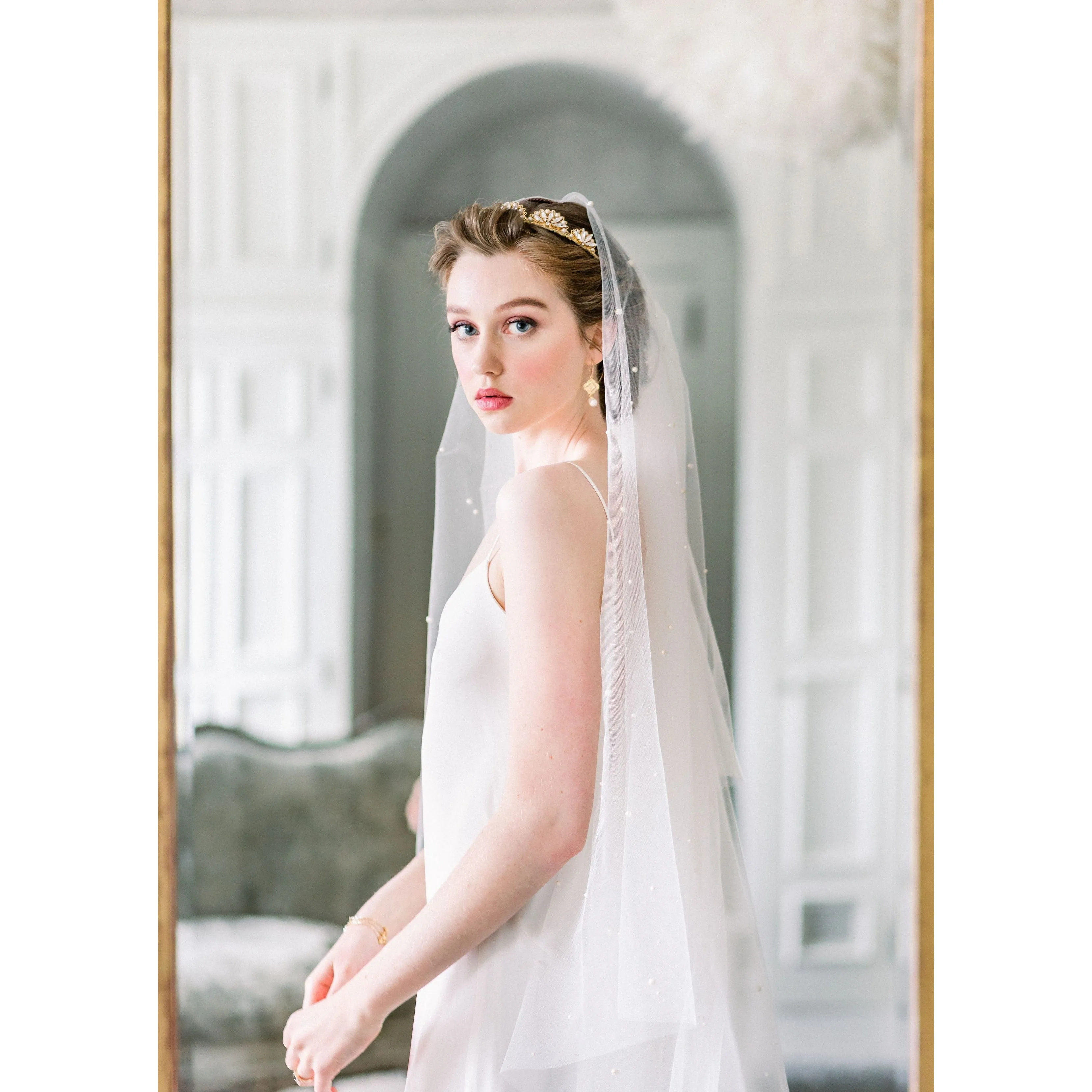 ADERA Pearl Drop Bridal Earrings