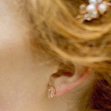 Alice, Rose Gold Teardrop Stud Crystal Earrings