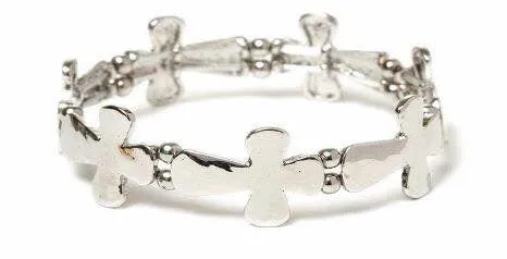 All Side Cross Bracelet Silver