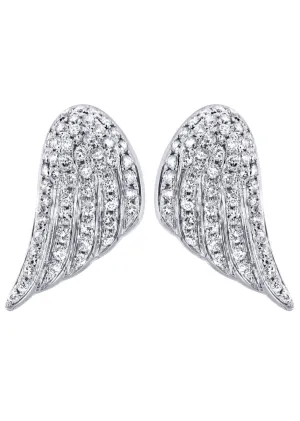 Angel Diamond Earrings For Men |  14K White Gold  | 1.56 Carats