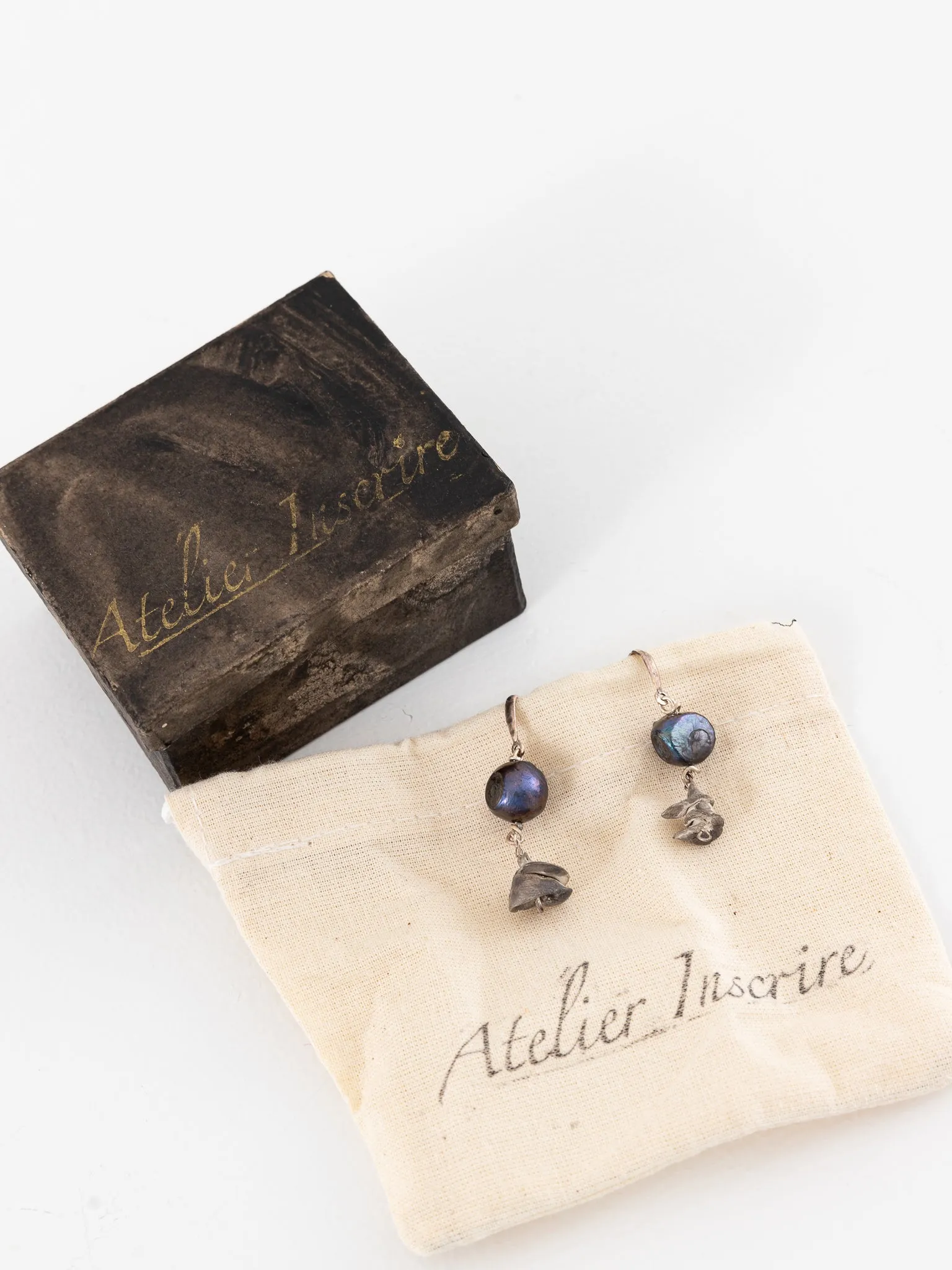 Atelier Inscrire Keshi Pearl with Rose Earrings