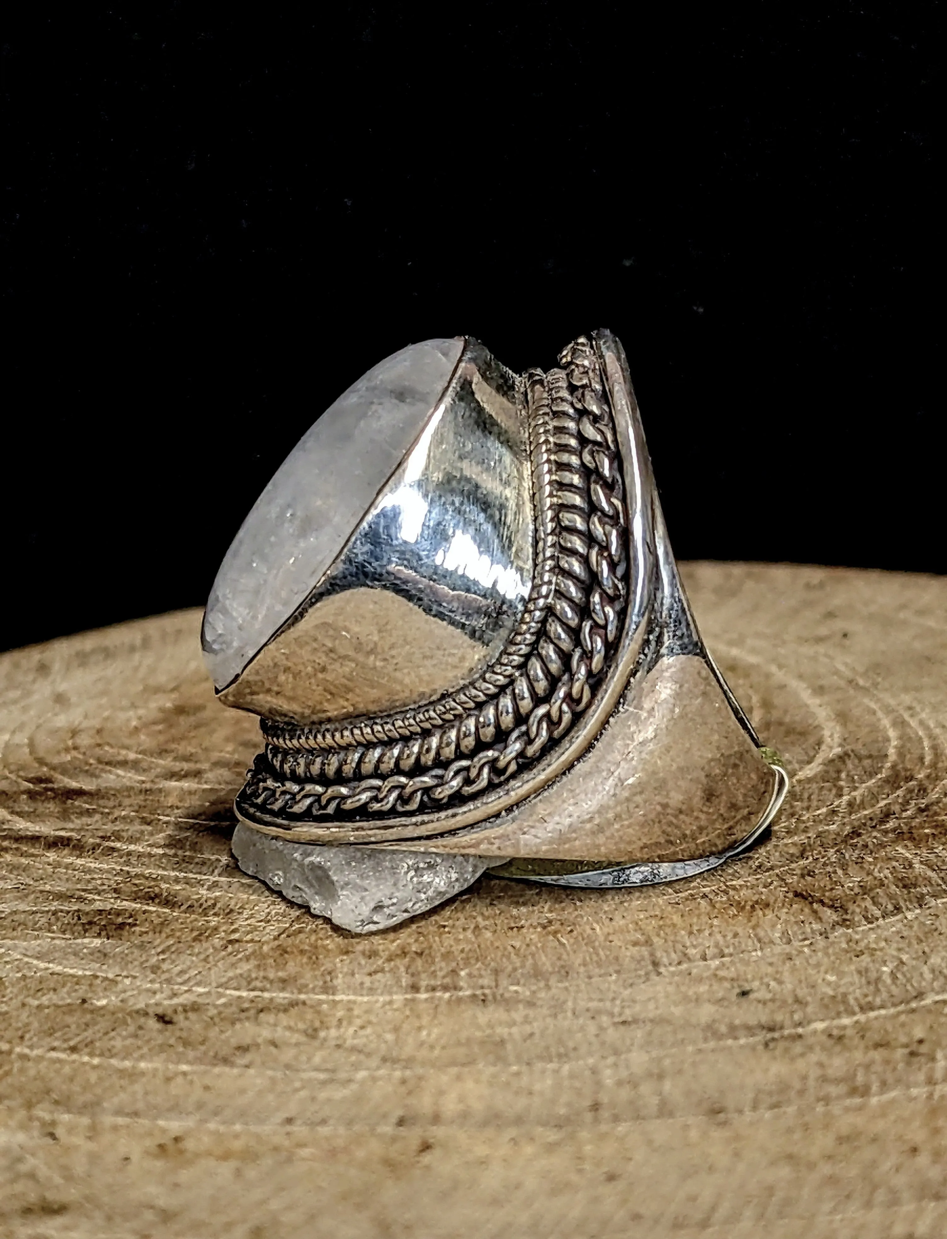 Beautifully Detailed Moonstone Ring