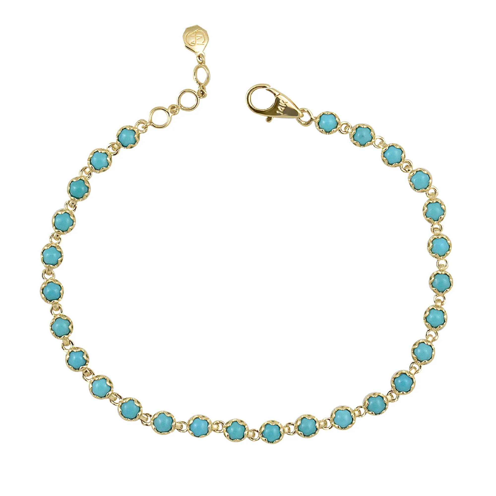 Bezel Set 14K Gemstone Bracelet
