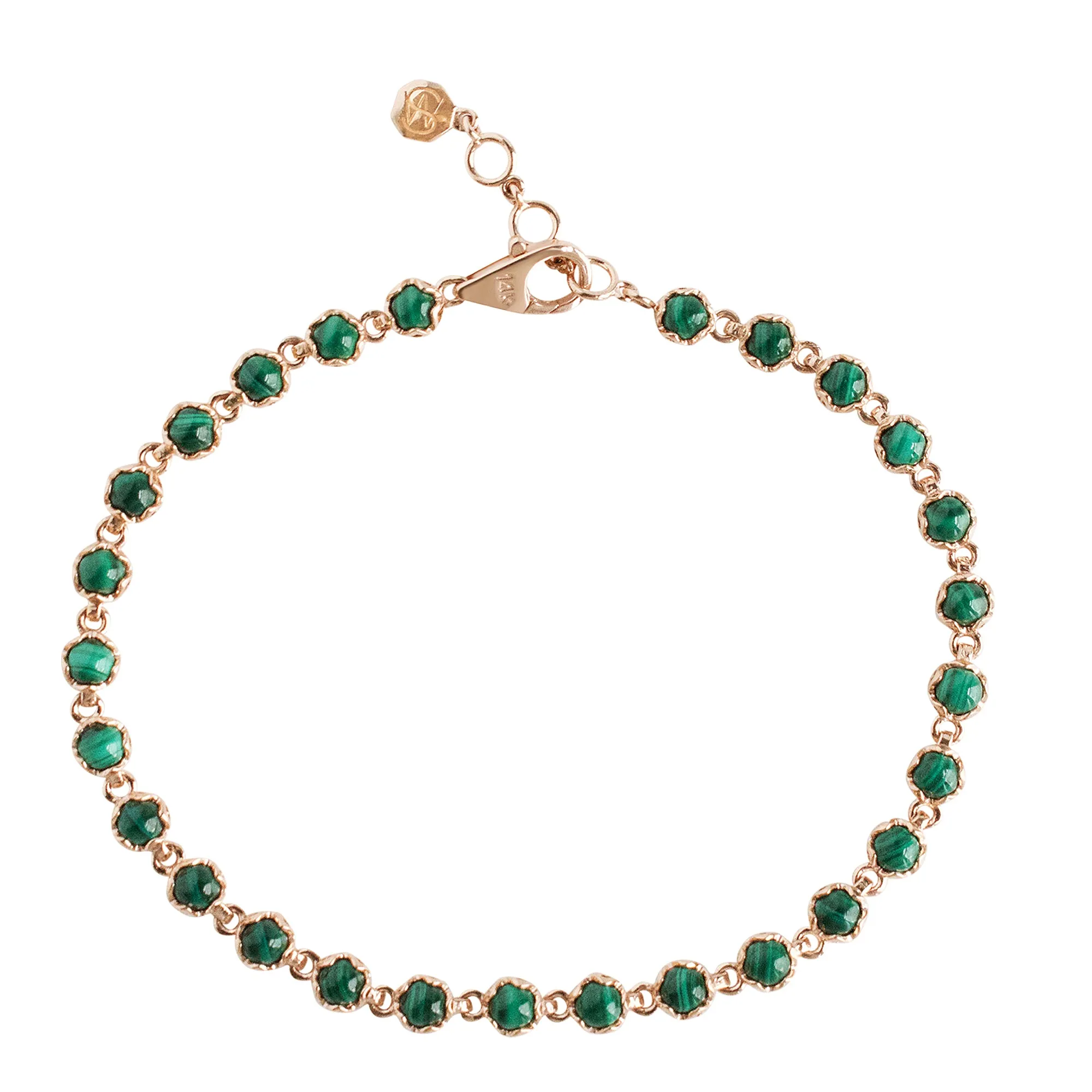 Bezel Set 14K Gemstone Bracelet