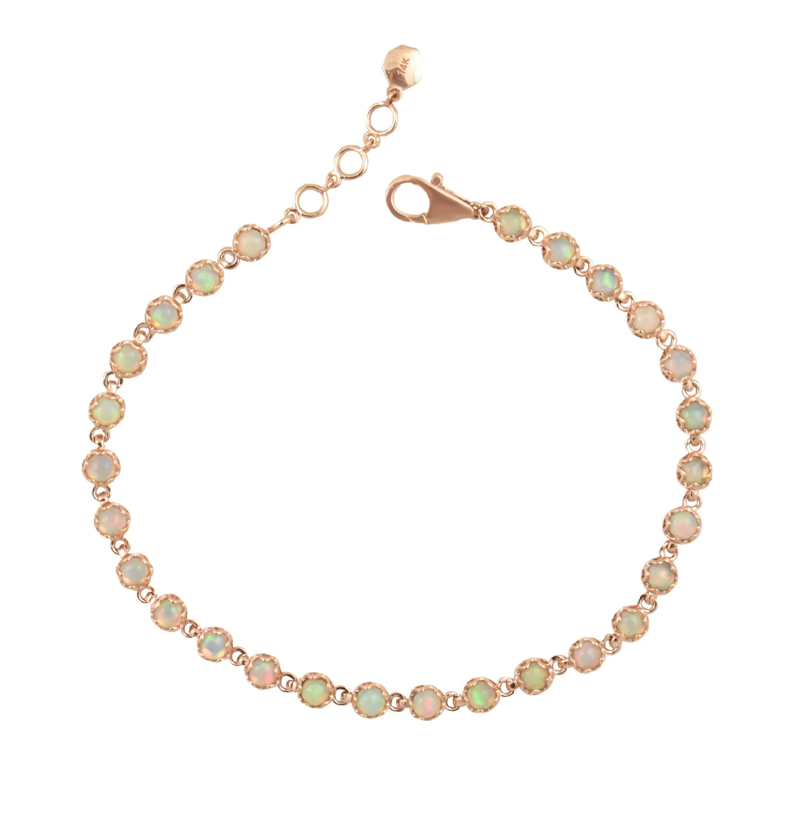 Bezel Set 14K Gemstone Bracelet