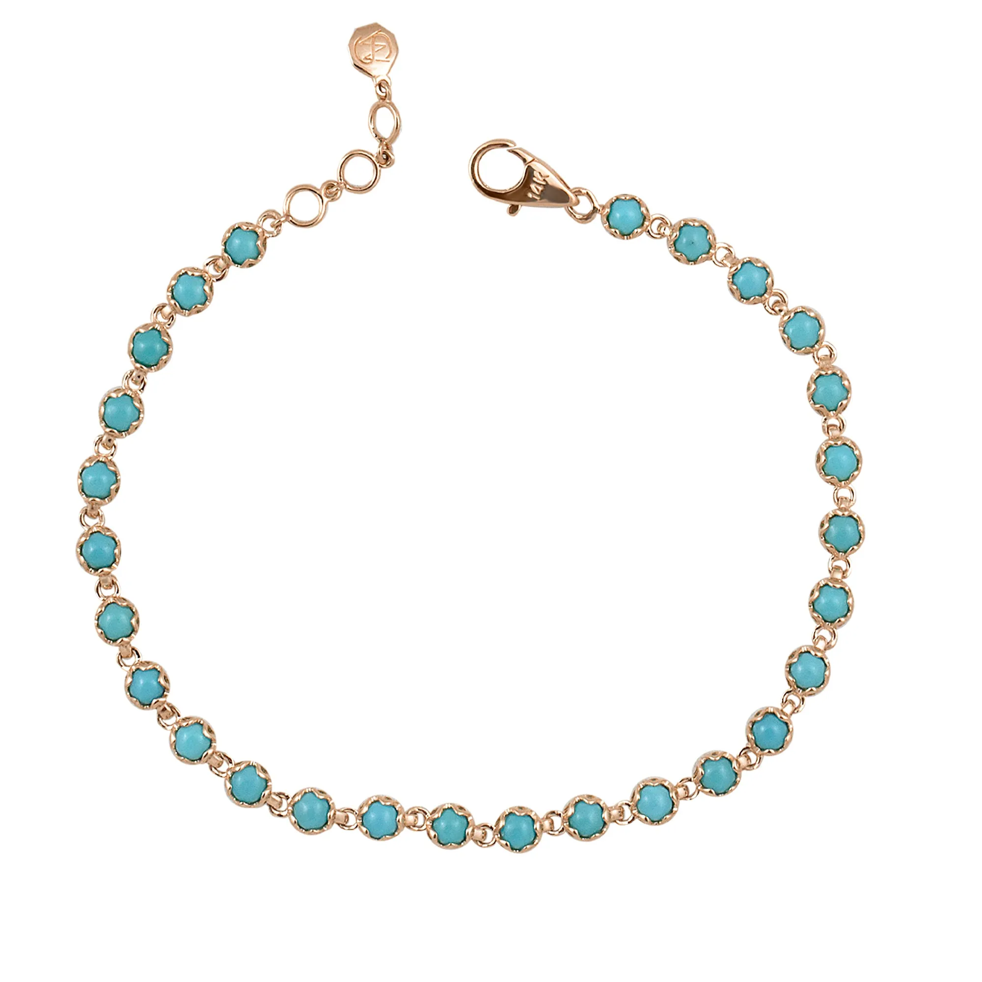 Bezel Set 14K Gemstone Bracelet
