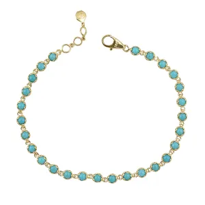 Bezel Set 14K Gemstone Bracelet