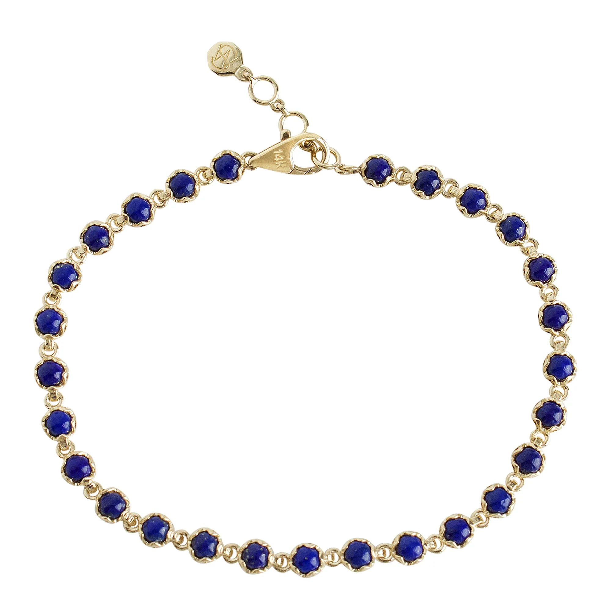 Bezel Set 14K Gemstone Bracelet