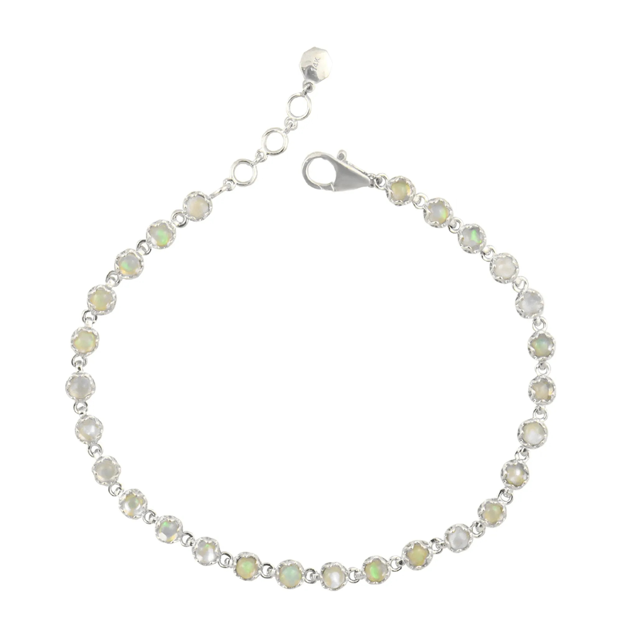 Bezel Set 14K Gemstone Bracelet