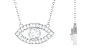 Bezel Set Cubic Zirconia Evil Eye Necklace