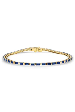 Blue Sapphire Baguette Tennis Bracelet