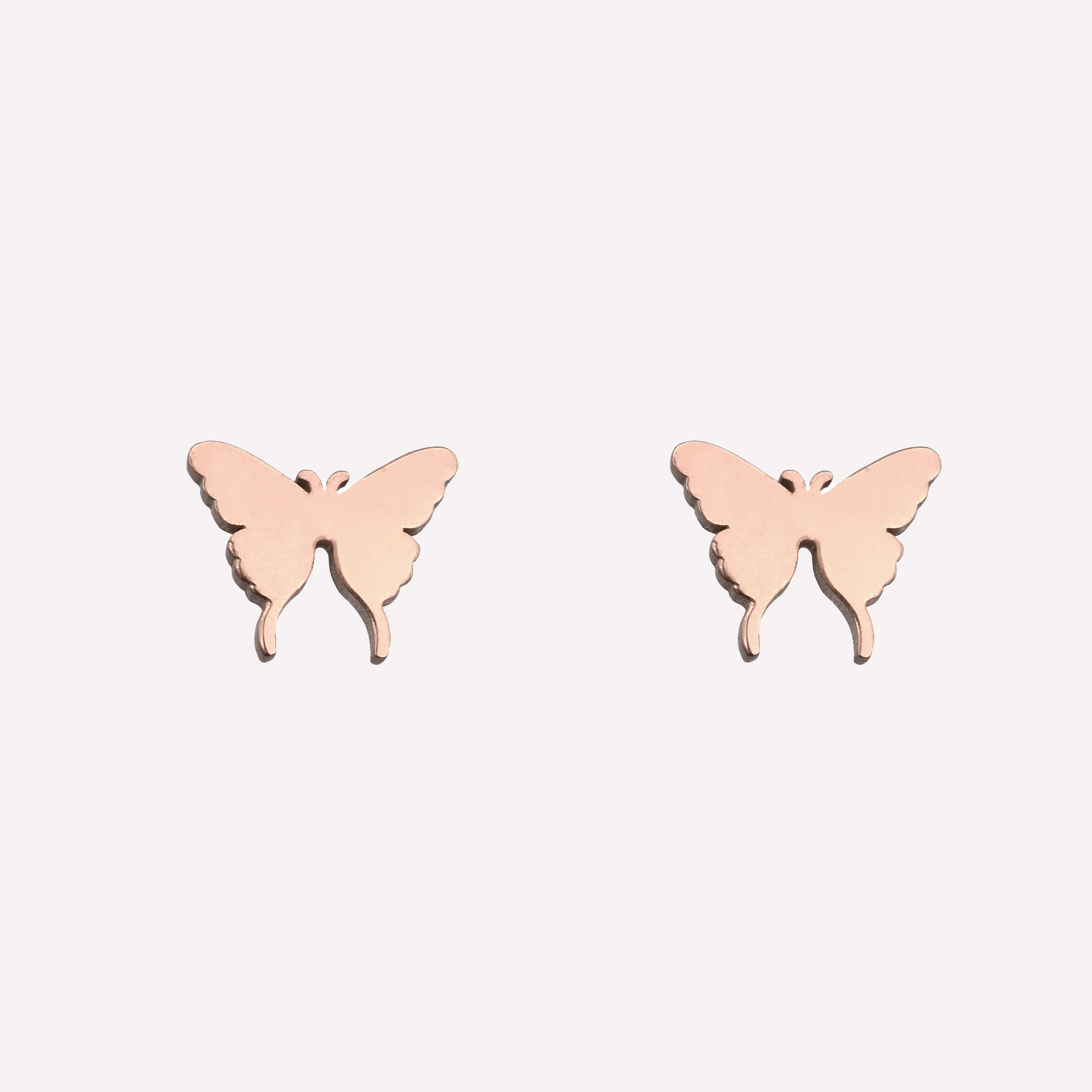 BUTTERFLY STUD EARRINGS IN ROSE GOLD