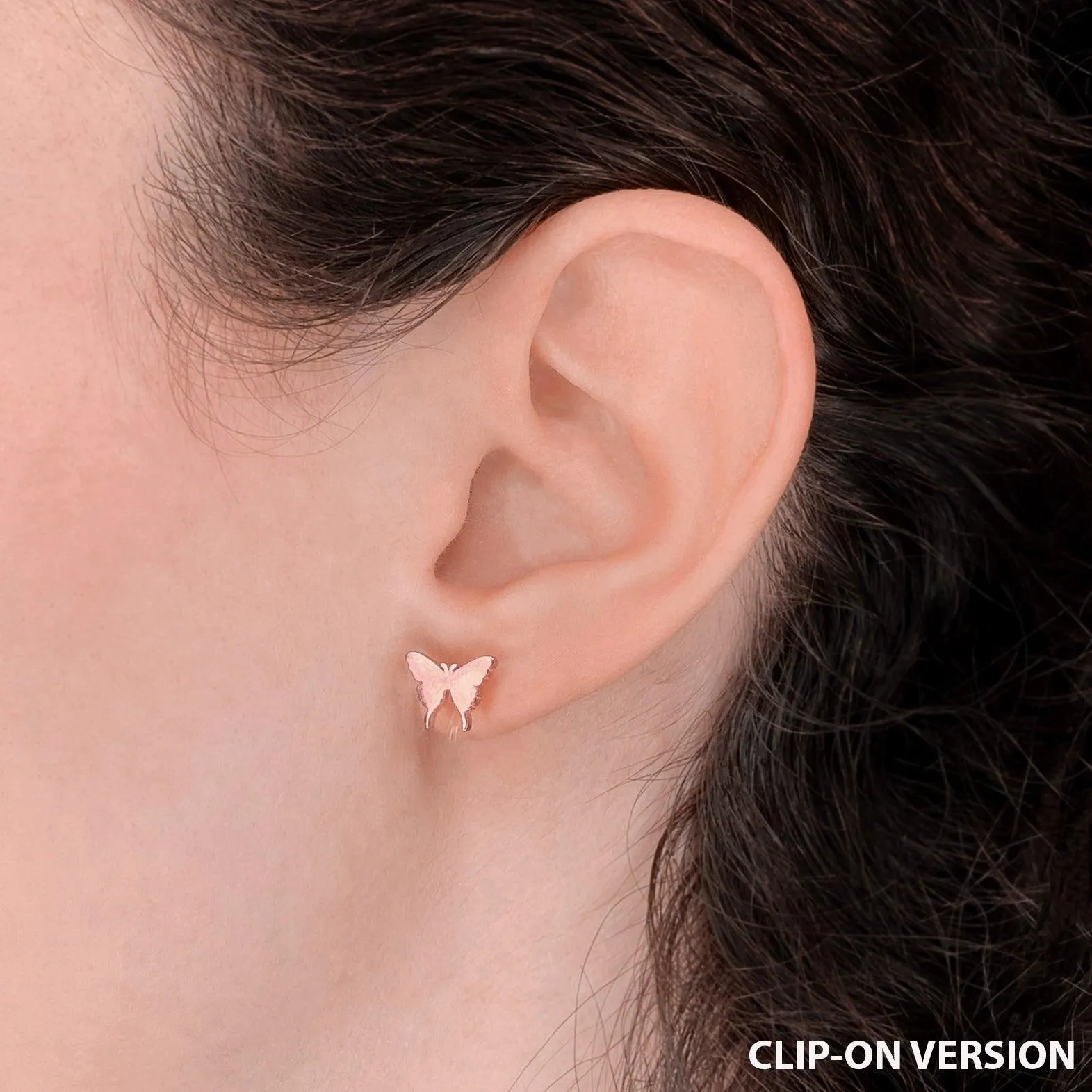 BUTTERFLY STUD EARRINGS IN ROSE GOLD