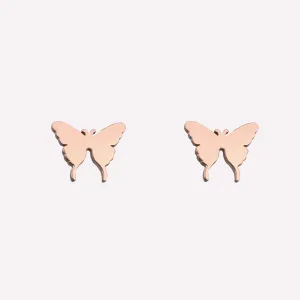 BUTTERFLY STUD EARRINGS IN ROSE GOLD