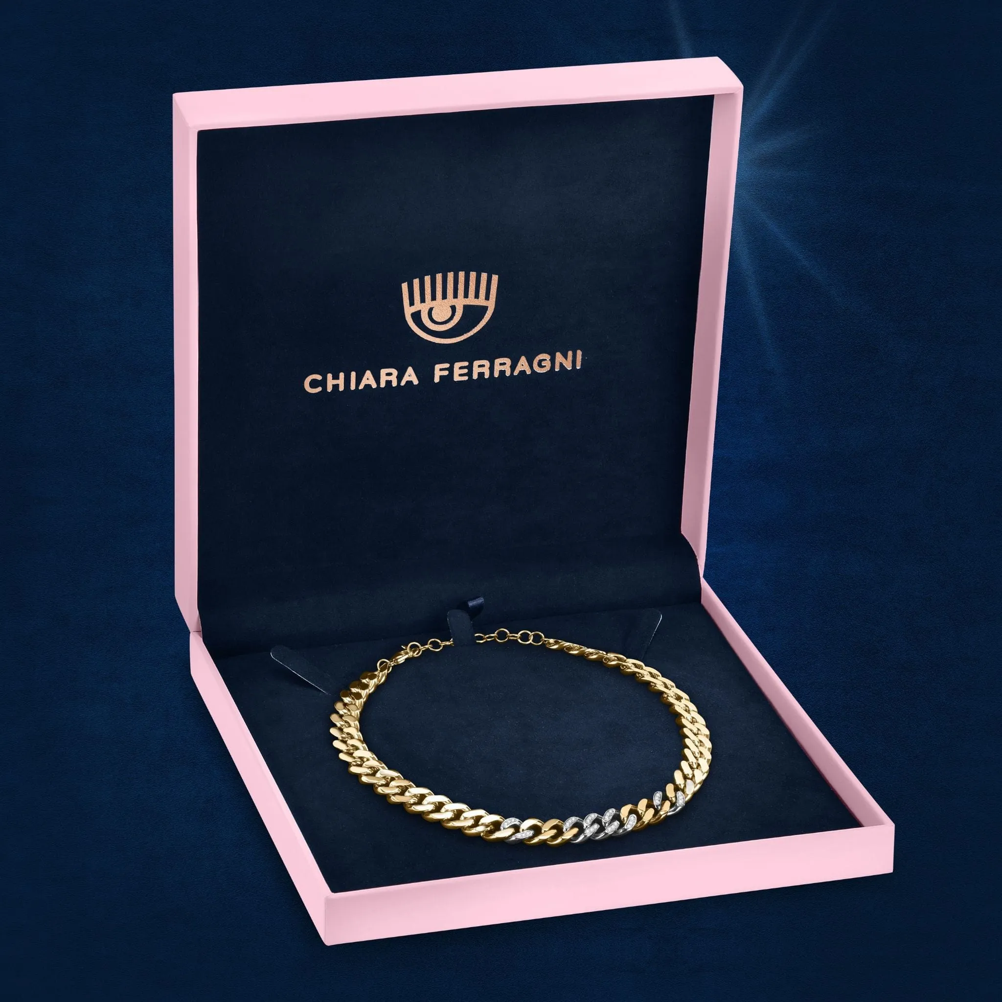 Chiara Ferragni Chain Collection Full Pave Necklace
