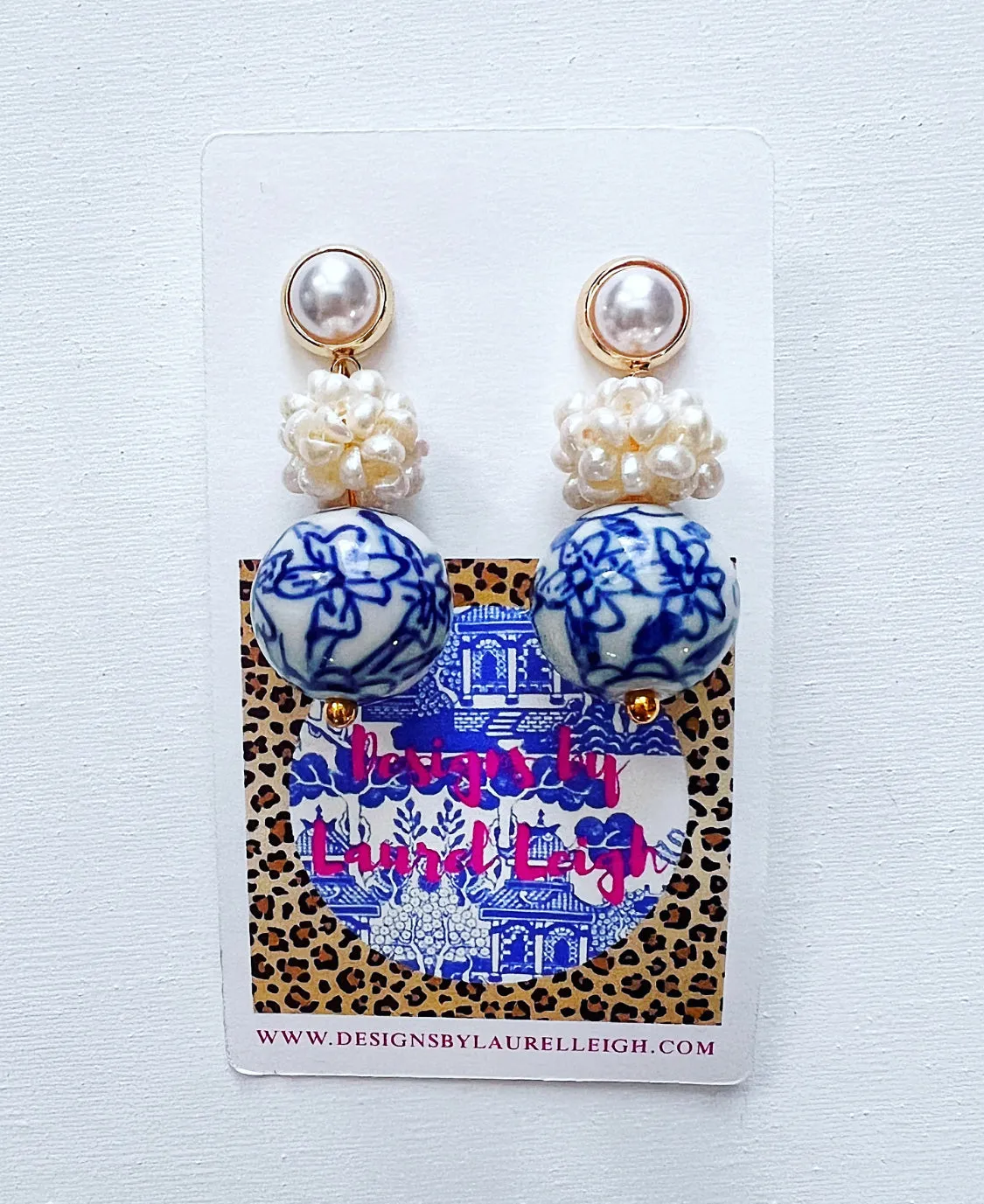 Chinoiserie Pearl Cluster Earrings