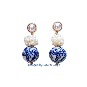 Chinoiserie Pearl Cluster Earrings