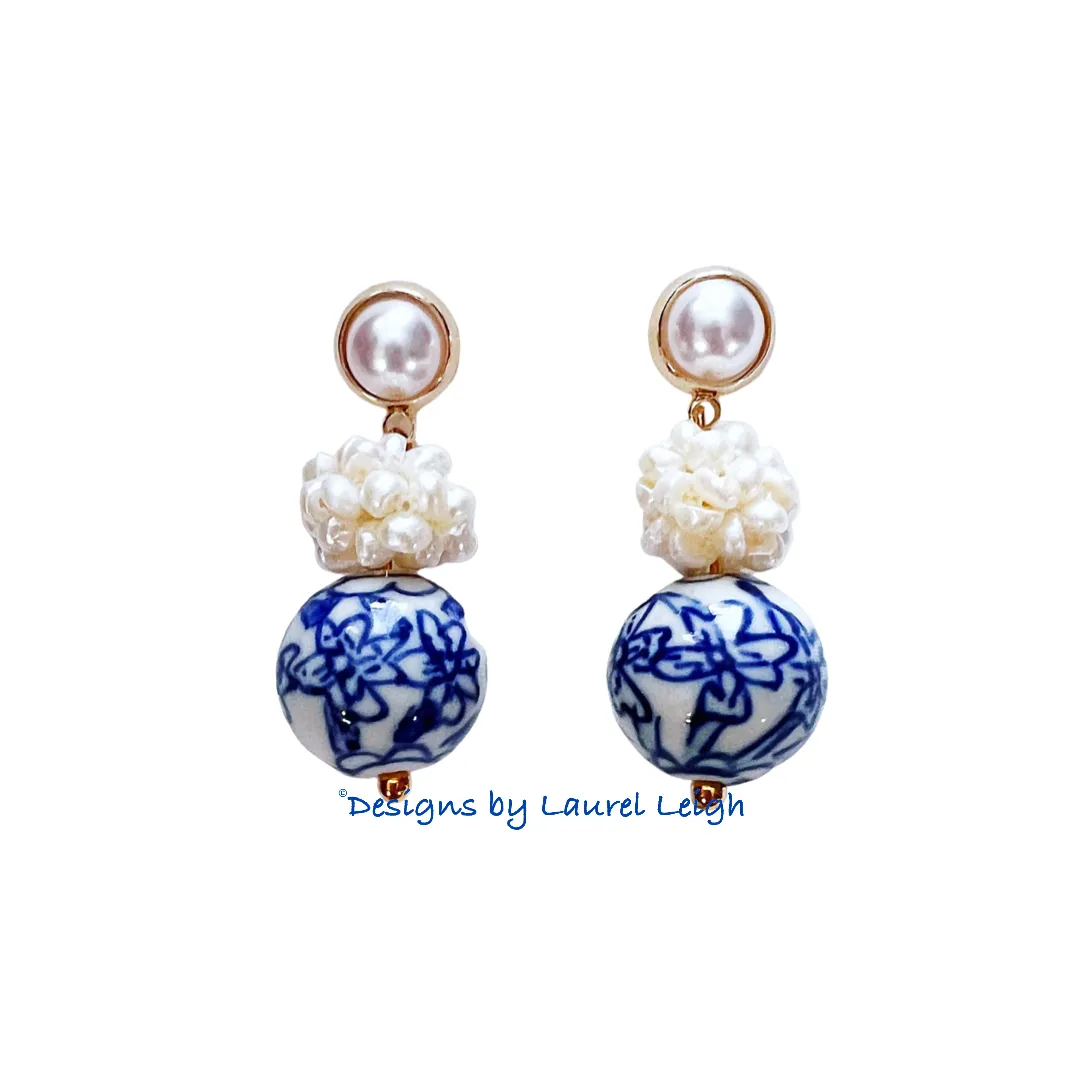 Chinoiserie Pearl Cluster Earrings