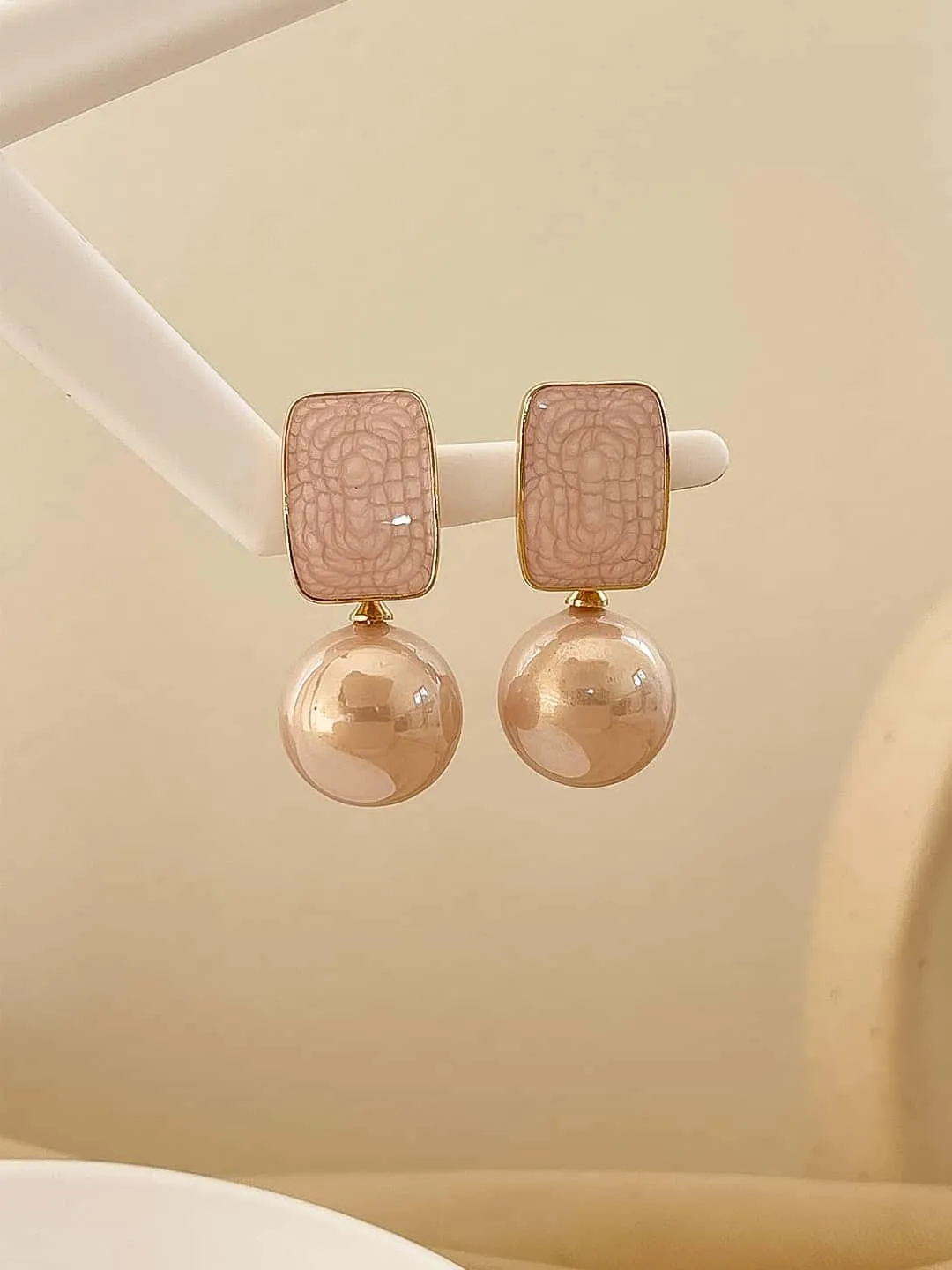 Color Block Geometric Drop Earrings