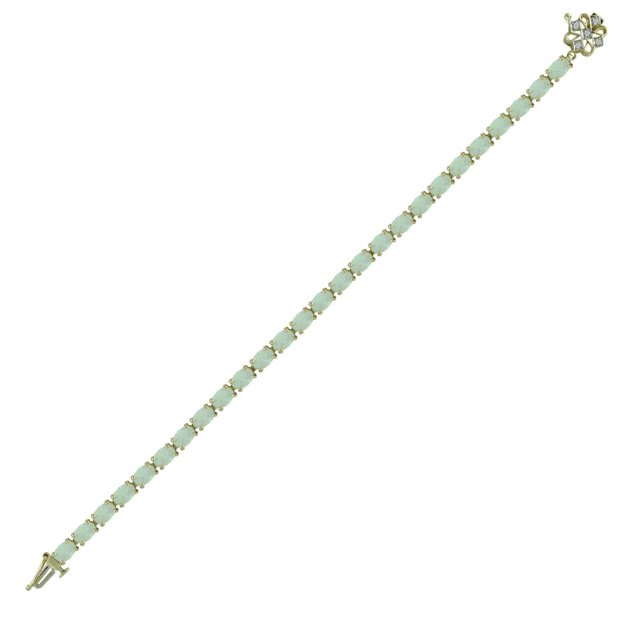 Created Opal Fashion Tennis Bracelet in 10K Yellow Gold