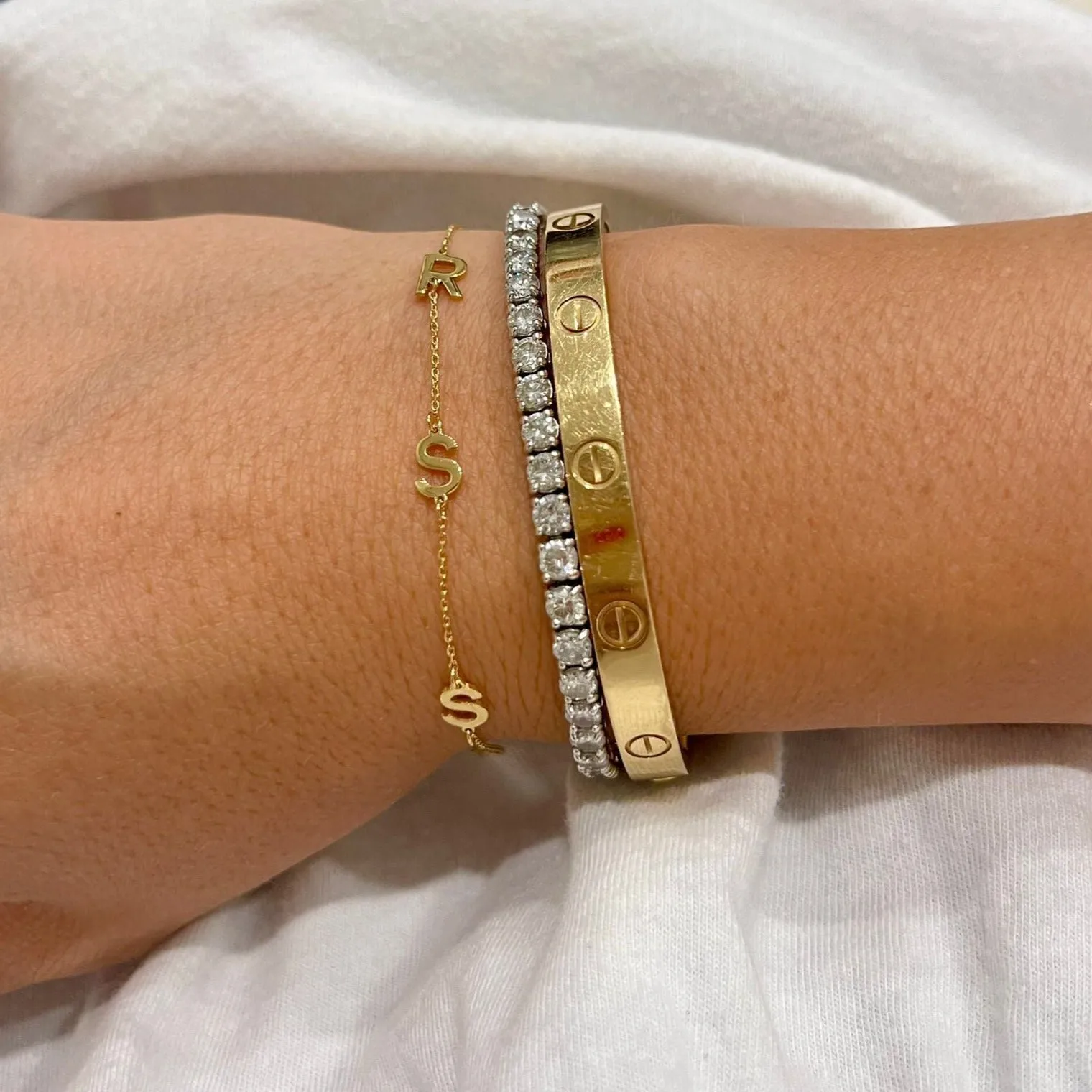 Customized Floating Initial Bracelet