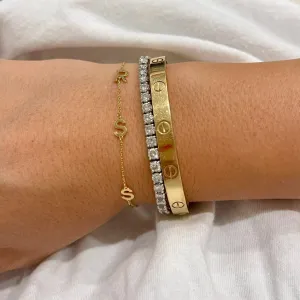 Customized Floating Initial Bracelet