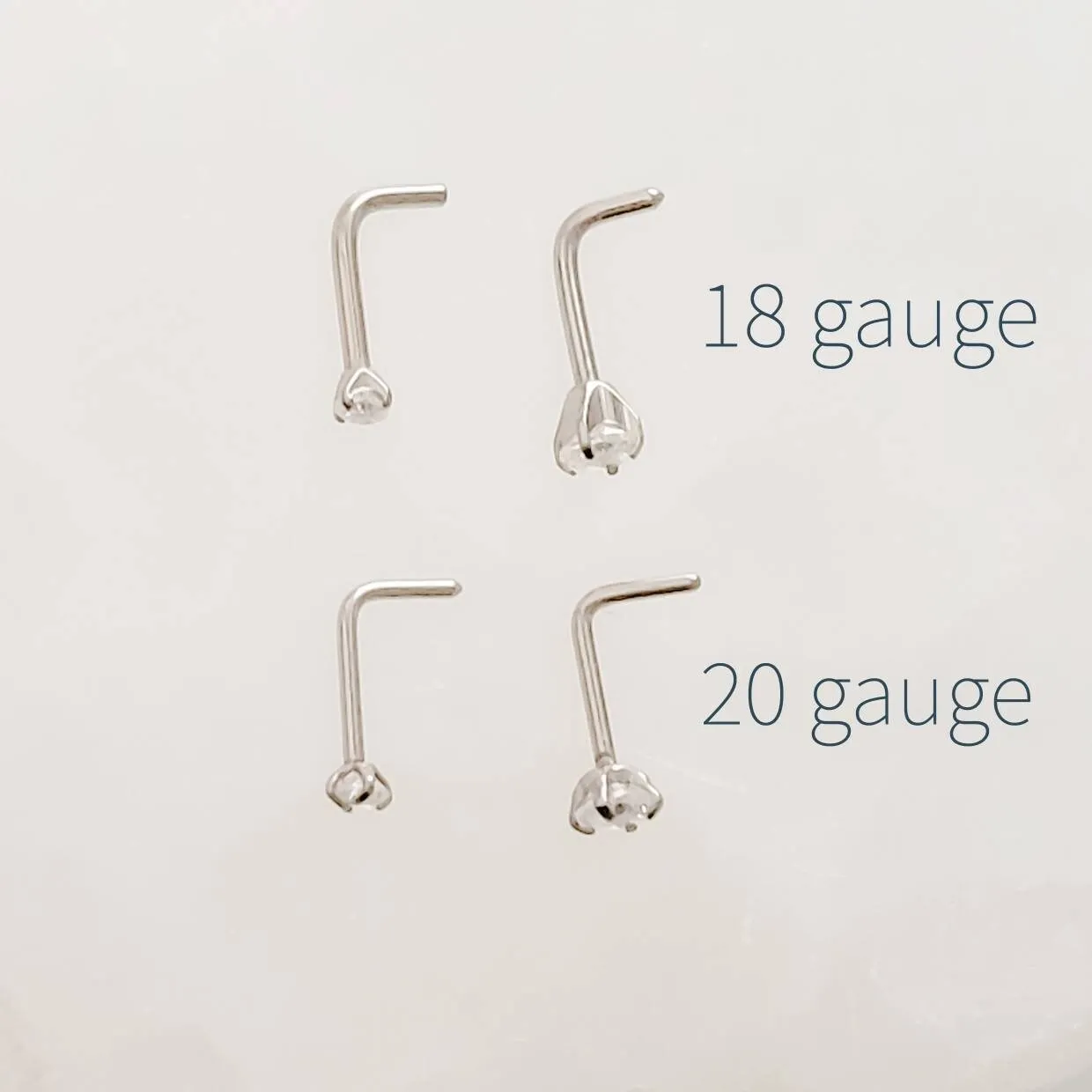 CZ Titanium L Bend Nose Stud