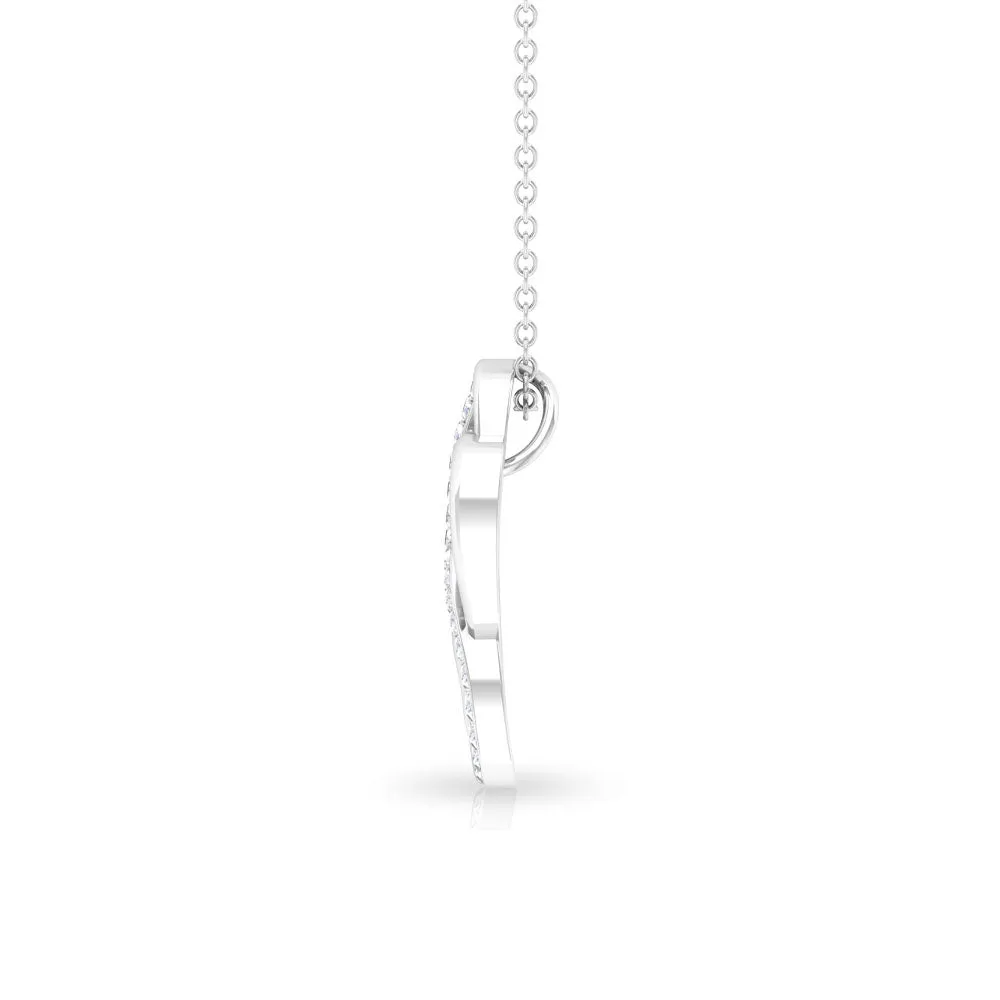 Designer Interlock Infinity Heart Necklace with Zircon