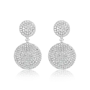 Diamond Double Disc Dangle Earrings