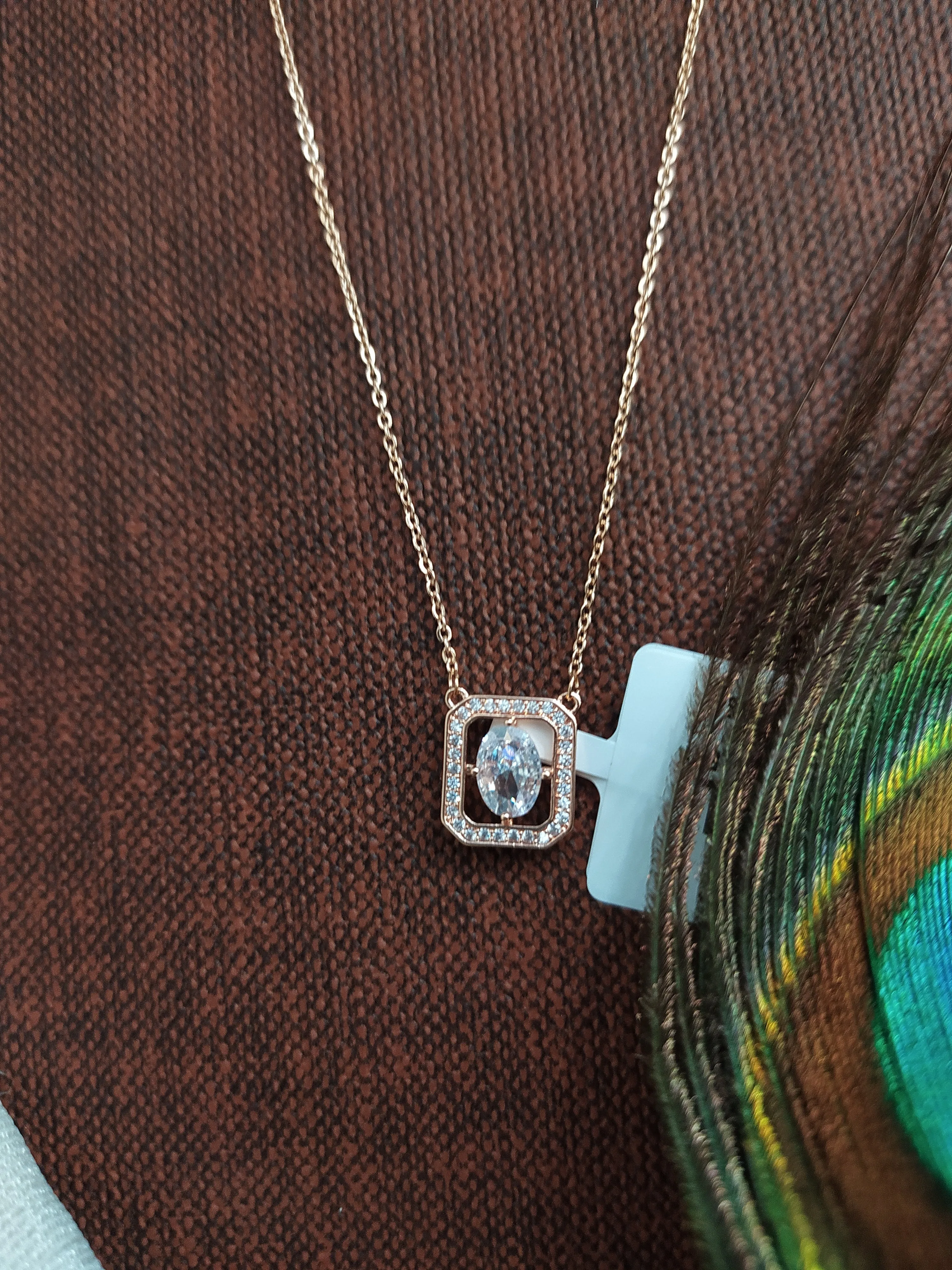 Diamond Eternity Stylish white square pendant set