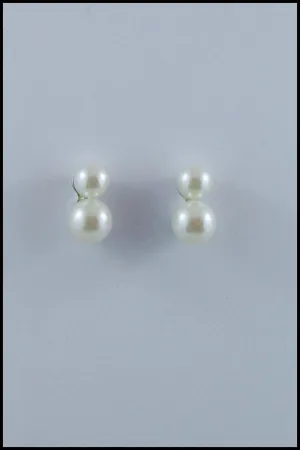 Double Imitation Pearl Earrings