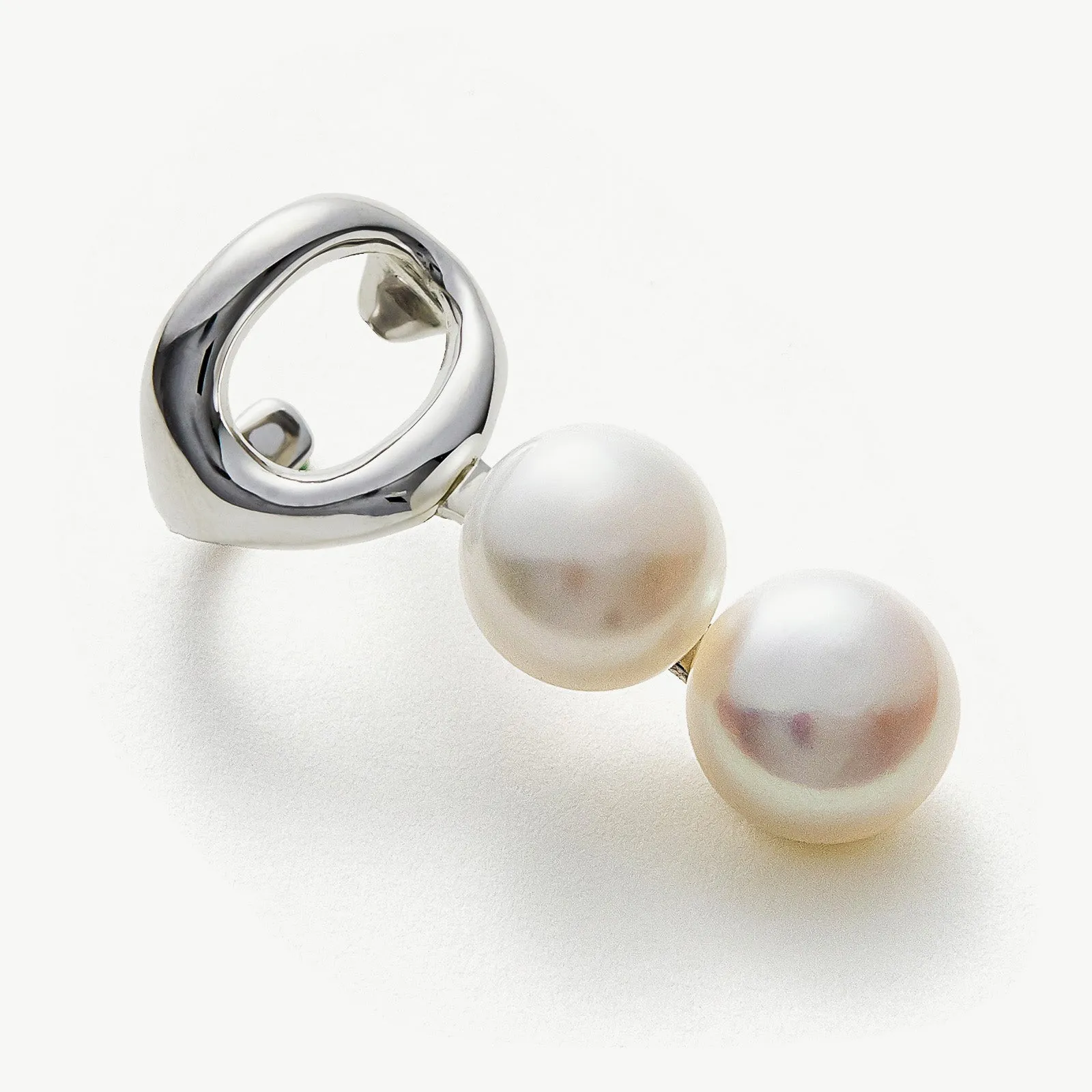 Double Pearl Ear Cuff