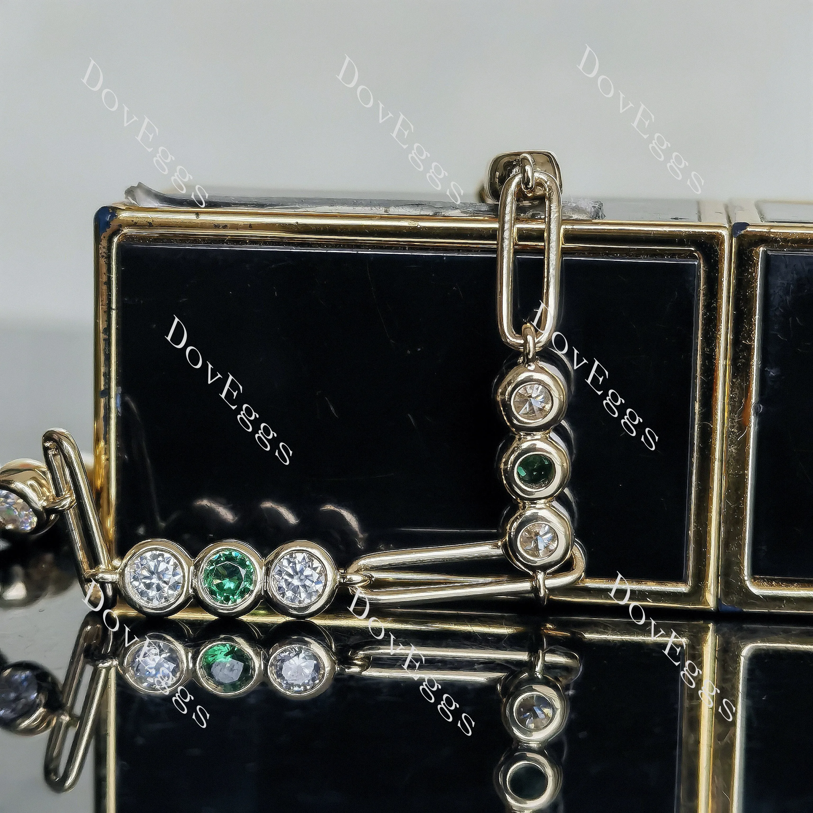 Doveggs round moissanite/lab grown diamond & colored gem bracelet