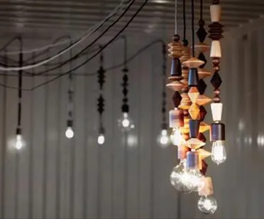 Einar Rosary Wooden Hanging Lamp