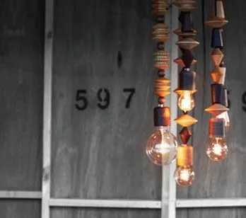Einar Rosary Wooden Hanging Lamp