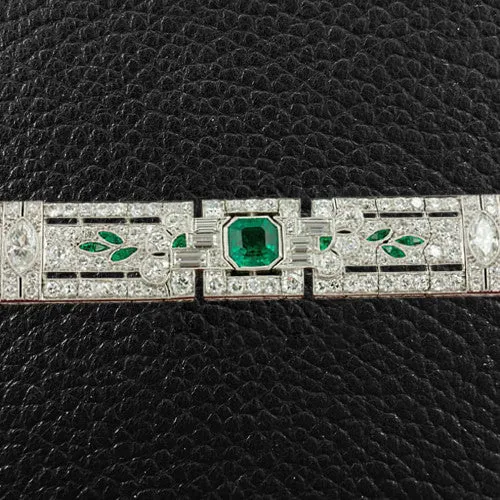 Emerald & Diamond Oscar Heyman Estate Bracelet