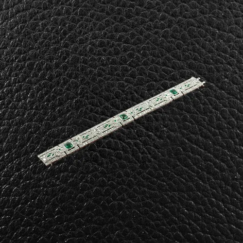 Emerald & Diamond Oscar Heyman Estate Bracelet