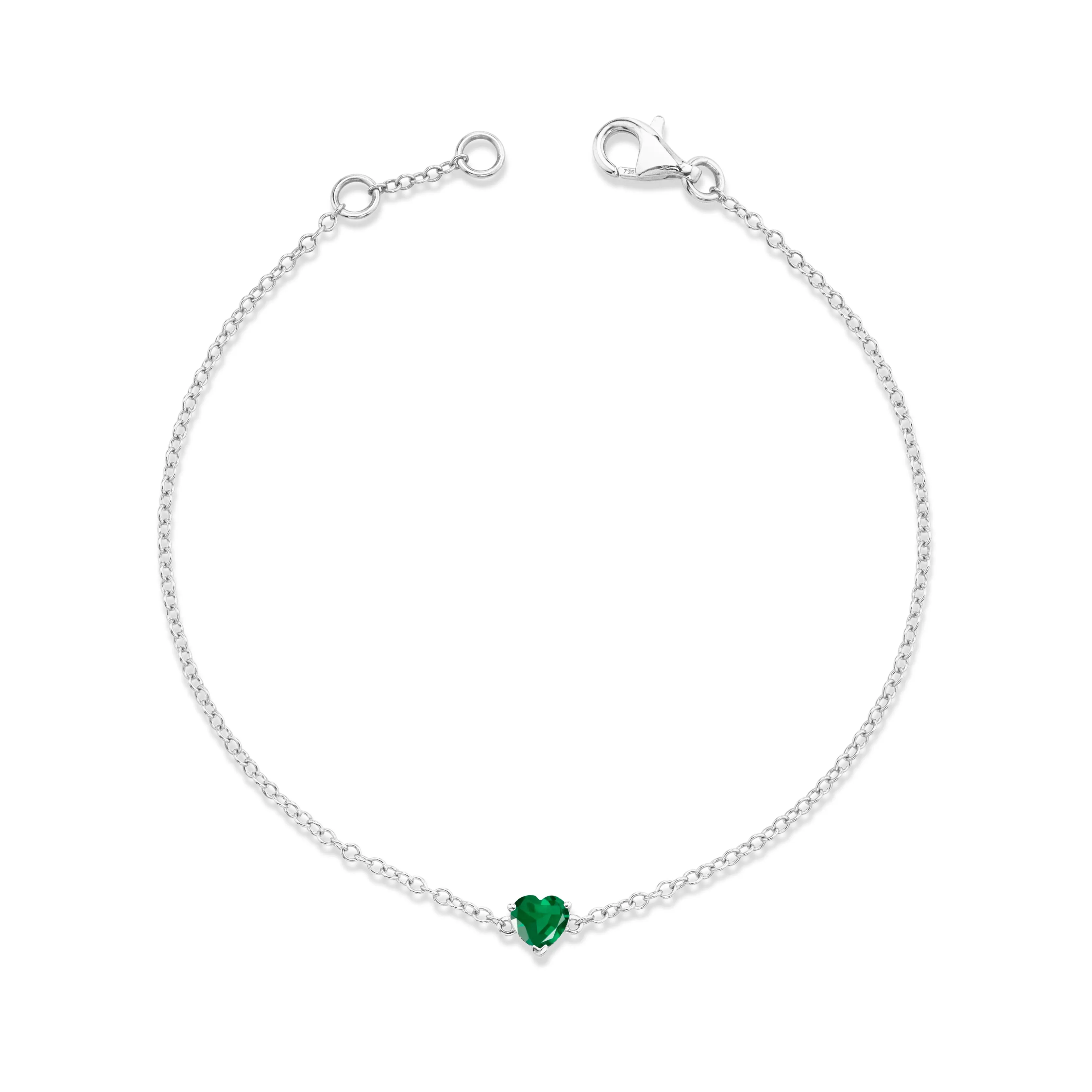 EMERALD BABY HEART BRACELET