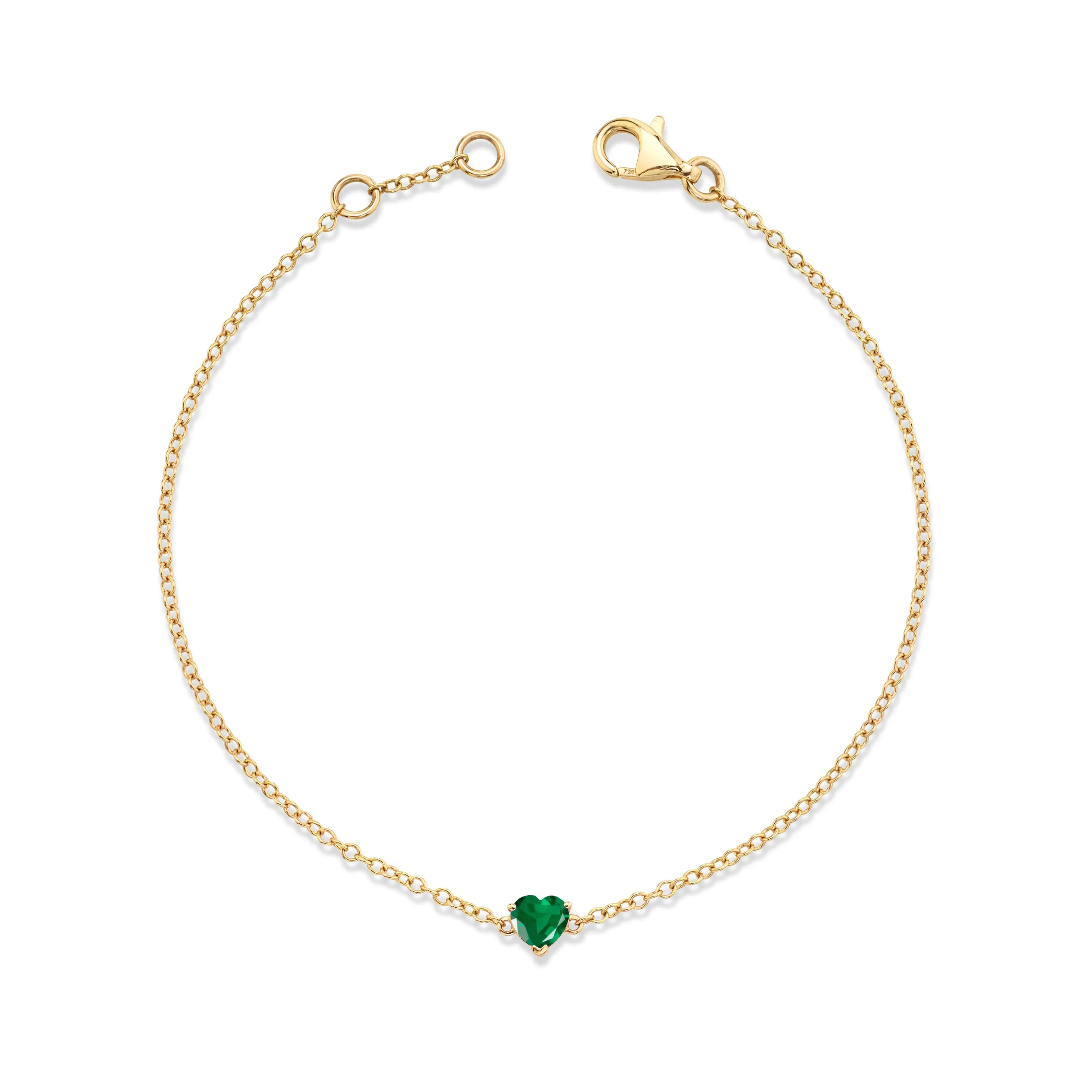 EMERALD BABY HEART BRACELET