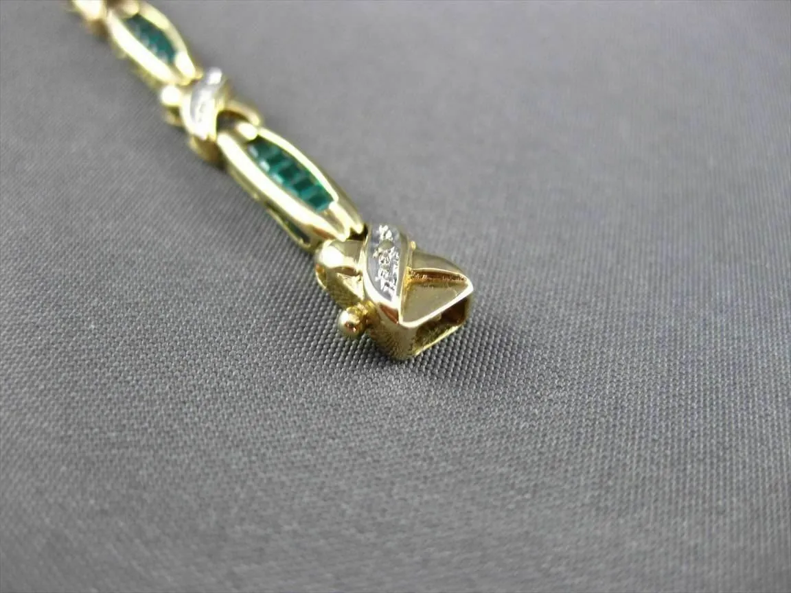 ESTATE DIAMOND & SYNTHETIC EMERALD 14KT WHITE & YELLOW GOLD LOVE BRACELET #22701