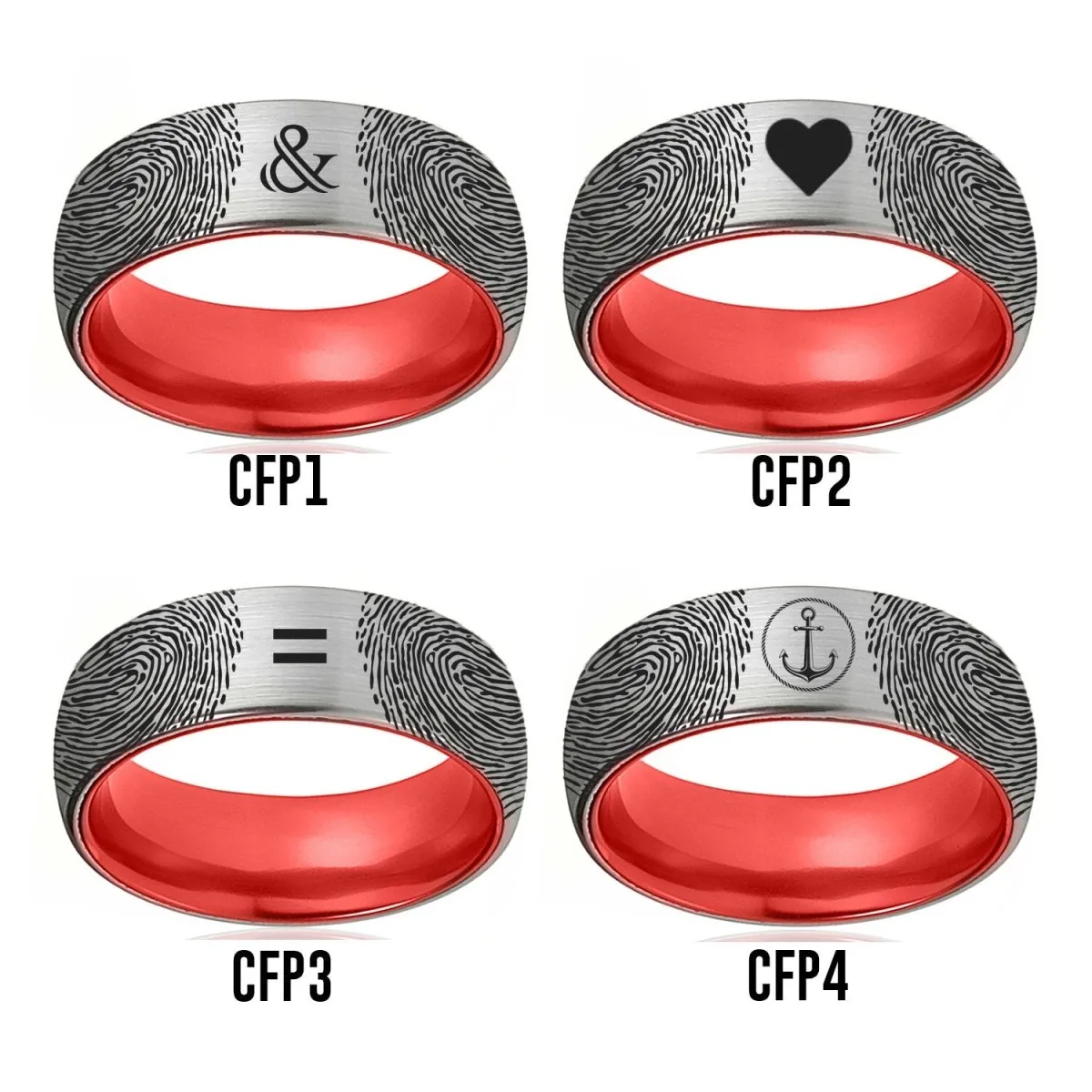 Fingerprint Ring | Mens Wedding Band, Couple Wedding Ring, Memorial Ring