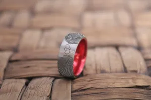Fingerprint Ring | Mens Wedding Band, Couple Wedding Ring, Memorial Ring